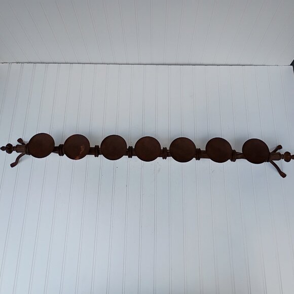 Large Wrought Iron Candelabra Candle Holder Centerpiece Rust Brown Rustic Vtg - Picture 3 of 14
